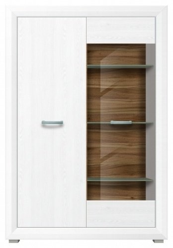 Шкаф-витрина Гербор Маркус 018 REG 1W1D 106.5x38x157.5см белый купить,NaN