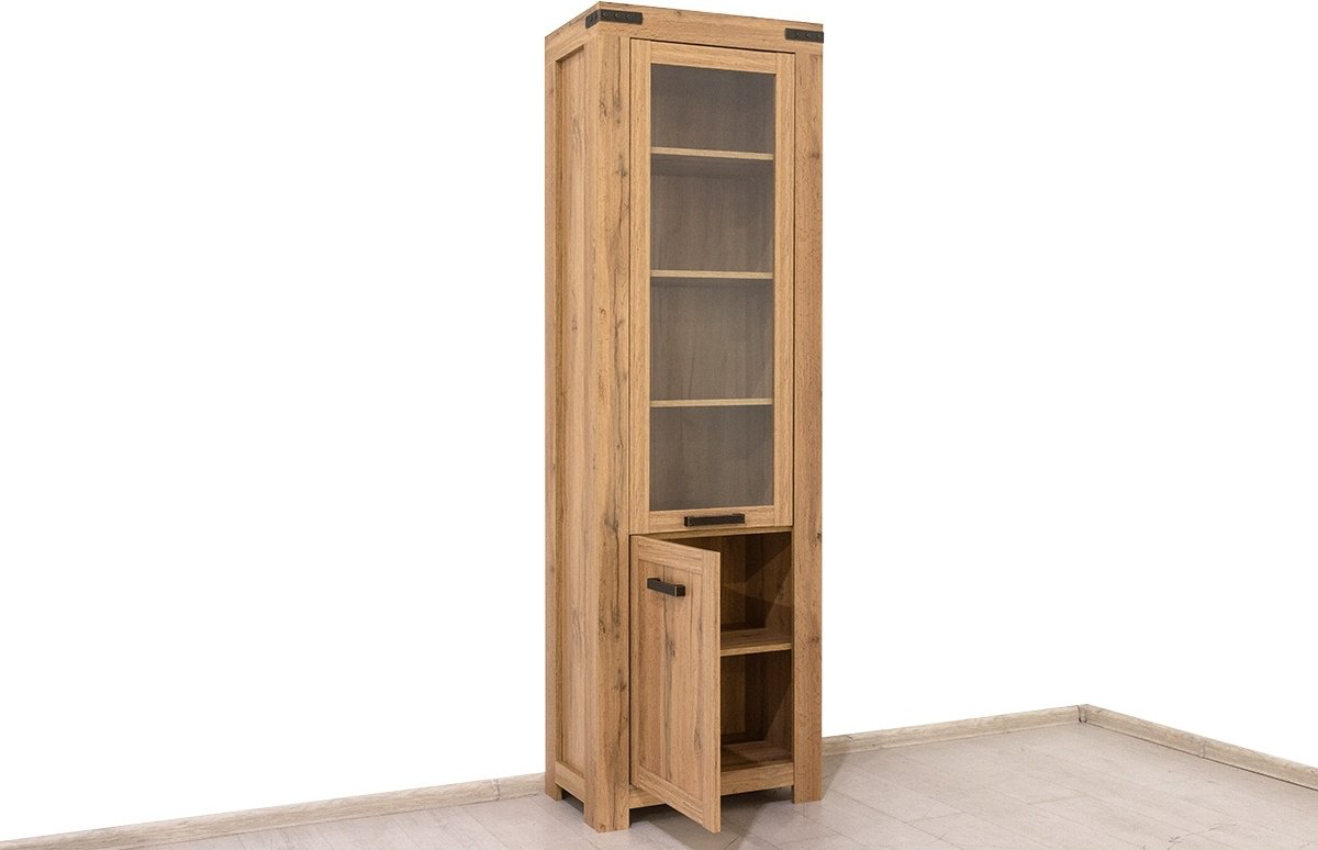Шкаф-витрина Anrex Мортиз 00031104 210х64.8х40.1см коричневый купить,NaN