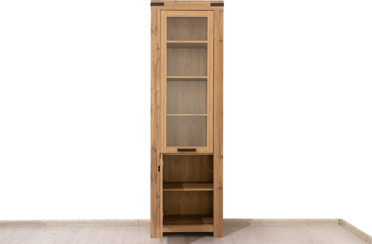 Шкаф-витрина Anrex Мортиз 00031104 210х64.8х40.1см коричневый купить,NaN