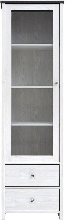 Шкаф-витрина Гербор Порто REG1W2S 199х58х40см белый купить,NaN