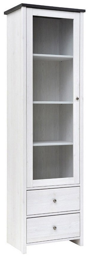 Шкаф-витрина Гербор Порто REG1W2S 199х58х40см белый купить,NaN