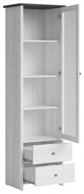 Шкаф-витрина Гербор Порто REG1W2S 199х58х40см белый купить,NaN