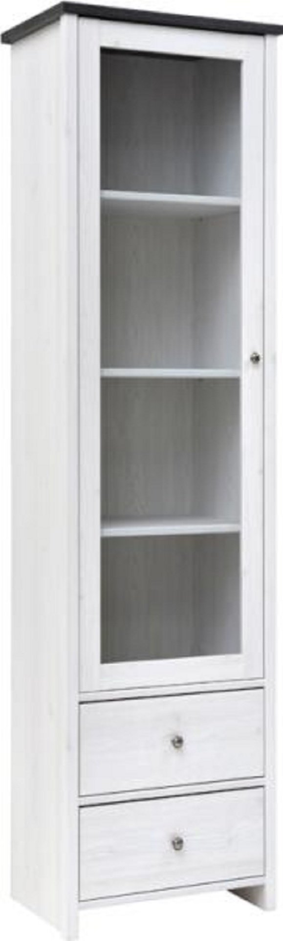 Шкаф-витрина Loftwood Порто REG1W2S 199.5х58.5х40см белый купить,NaN