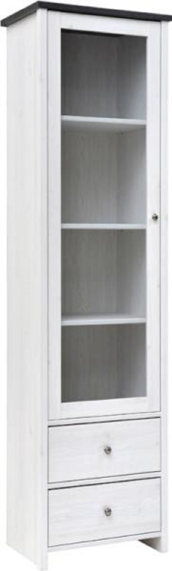 Шкаф-витрина Loftwood Порто REG1W2S 199.5х58.5х40см белый купить,NaN