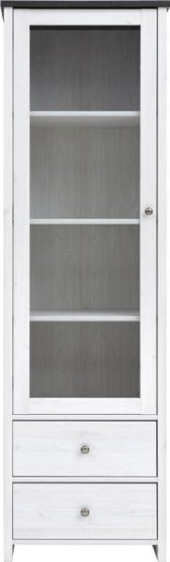 Шкаф-витрина Loftwood Порто REG1W2S 199.5х58.5х40см белый купить,NaN