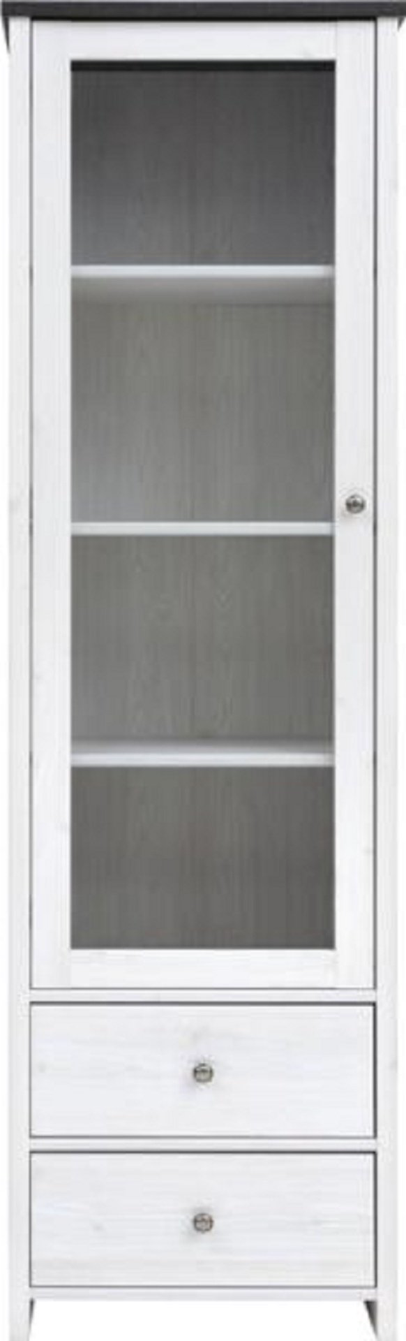 Шкаф-витрина Loftwood Порто REG1W2S 199.5х58.5х40см белый купить,NaN