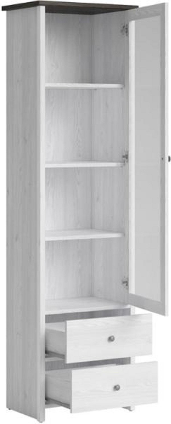 Шкаф-витрина Loftwood Порто REG1W2S 199.5х58.5х40см белый купить,NaN