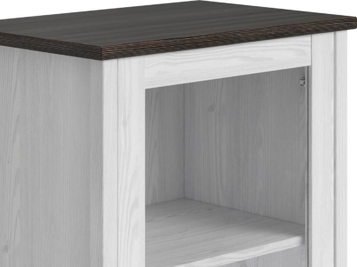Шкаф-витрина Loftwood Порто REG1W2S 199.5х58.5х40см белый купить,NaN