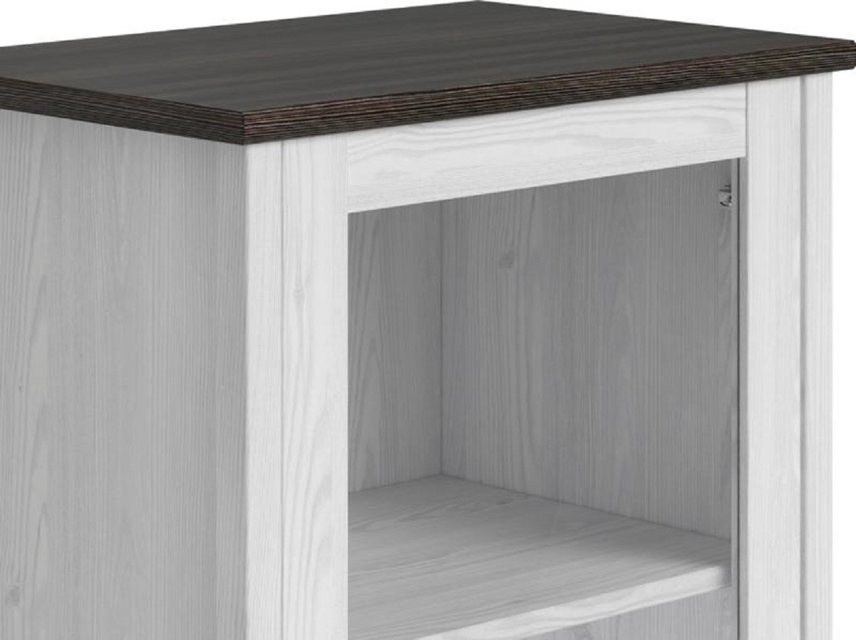 Шкаф-витрина Loftwood Порто REG1W2S 199.5х58.5х40см белый купить,NaN