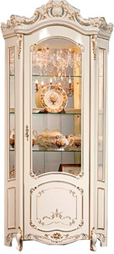 Шкаф-витрина СлонимМебель Элиза 241.3х113.8х78.1см белый купить,NaN