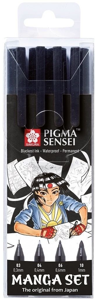 Sakura Pigma Sensei POPIGSEN4 черный 4 шт купить,NaN
