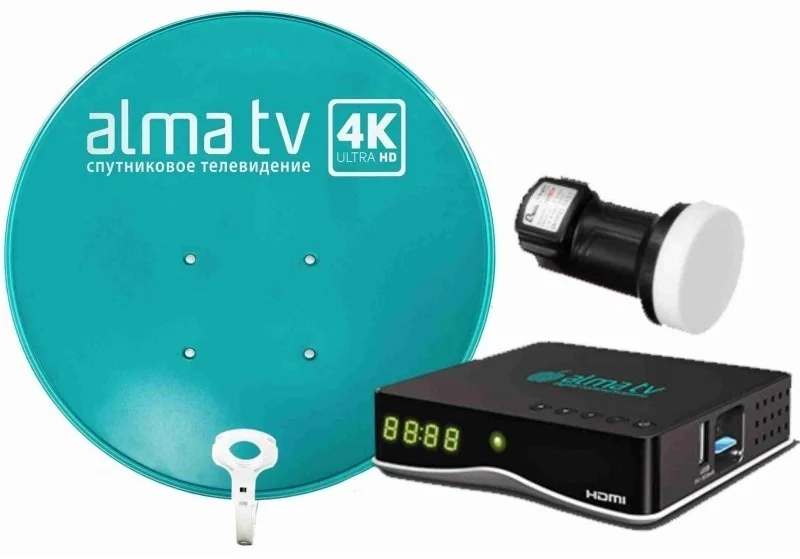 Комплект спутникового оборудования AlmaTV STB приставка и спутниковая антенна 60см