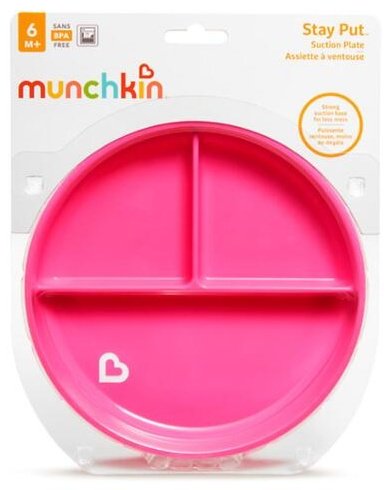 Тарелка Munchkin 11213розовый , пластик/резина, розовый - ForteMarket Тарелка Munchkin 11213розовый , пластик/резина, розовый купить,0