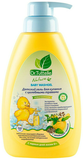 Dr.Tuttelle: Гель для купания и шампунь с целебными травами 260 мл 0м+