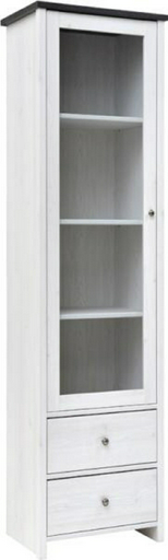 Шкаф-витрина Loftwood Порто REG1W2S 199.5х58.5х40см белый
