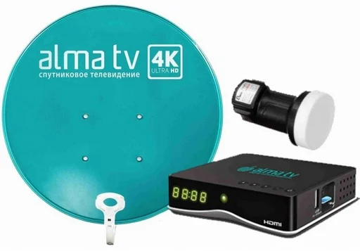Комплект спутникового оборудования AlmaTV STB приставка и спутниковая антенна 60см