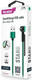 Кабель OLMIO Lightning (M), USB 2.0 (M) зеленый