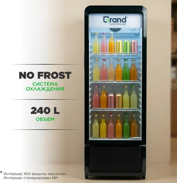  Витринный холодильник Grand GISC-240BNFI черный купить,NaN