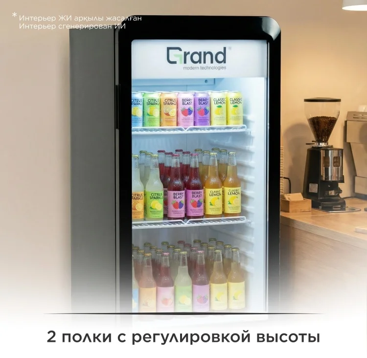  Витринный холодильник Grand GISC-200BNFI черный