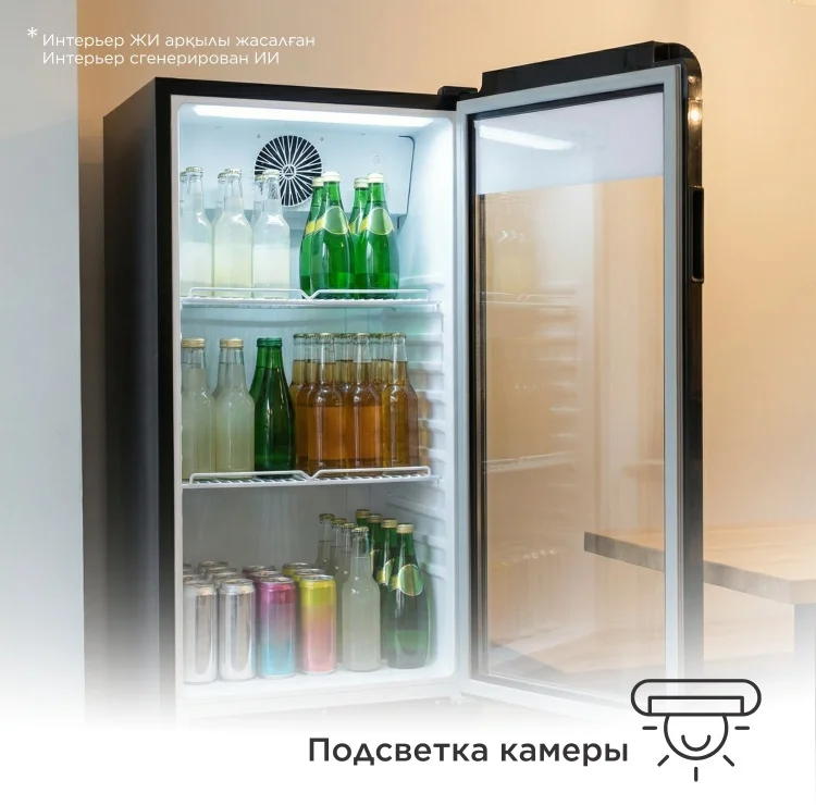  Витринный холодильник Grand GISC-200BNFI черный