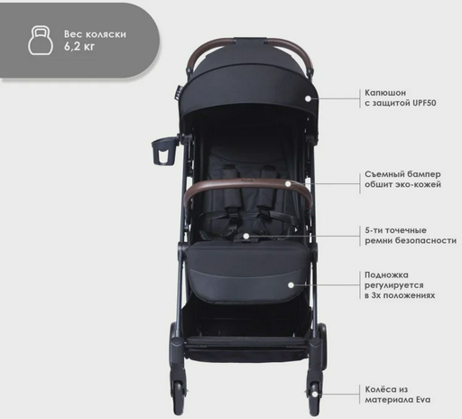Коляска прогулочная iLovi Vivid Black