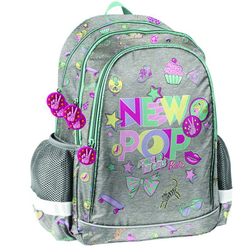 Рюкзак Barbie 42x30x18 см серый купить,NaN