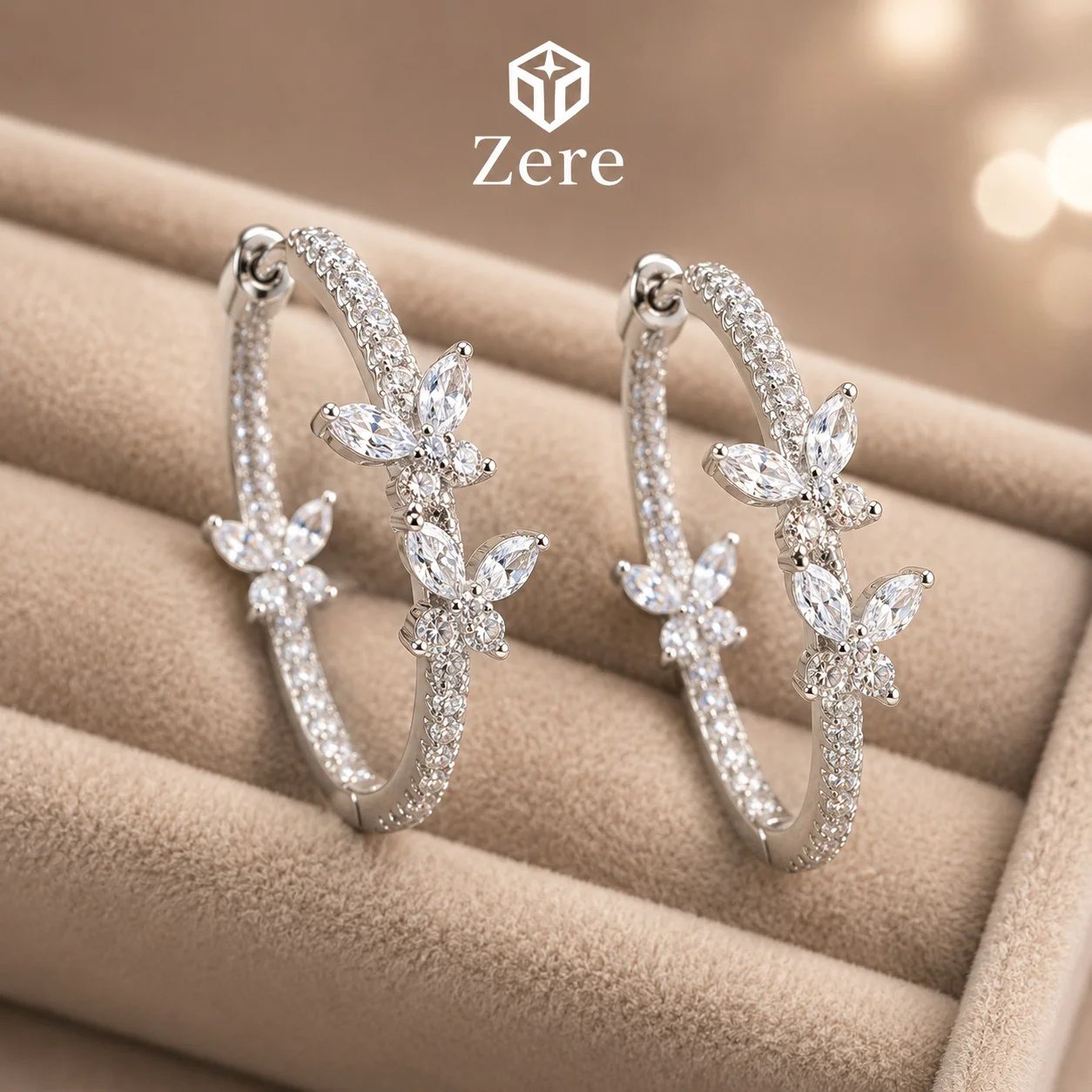 Серьги-кольца Zere ZR220503 серебро 7.45гр  купить,48875