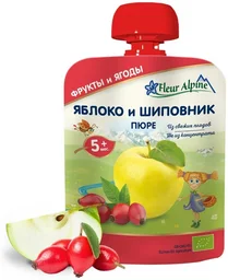 Детское пюре Fleur Alpine яблоко/шиповник 90гр