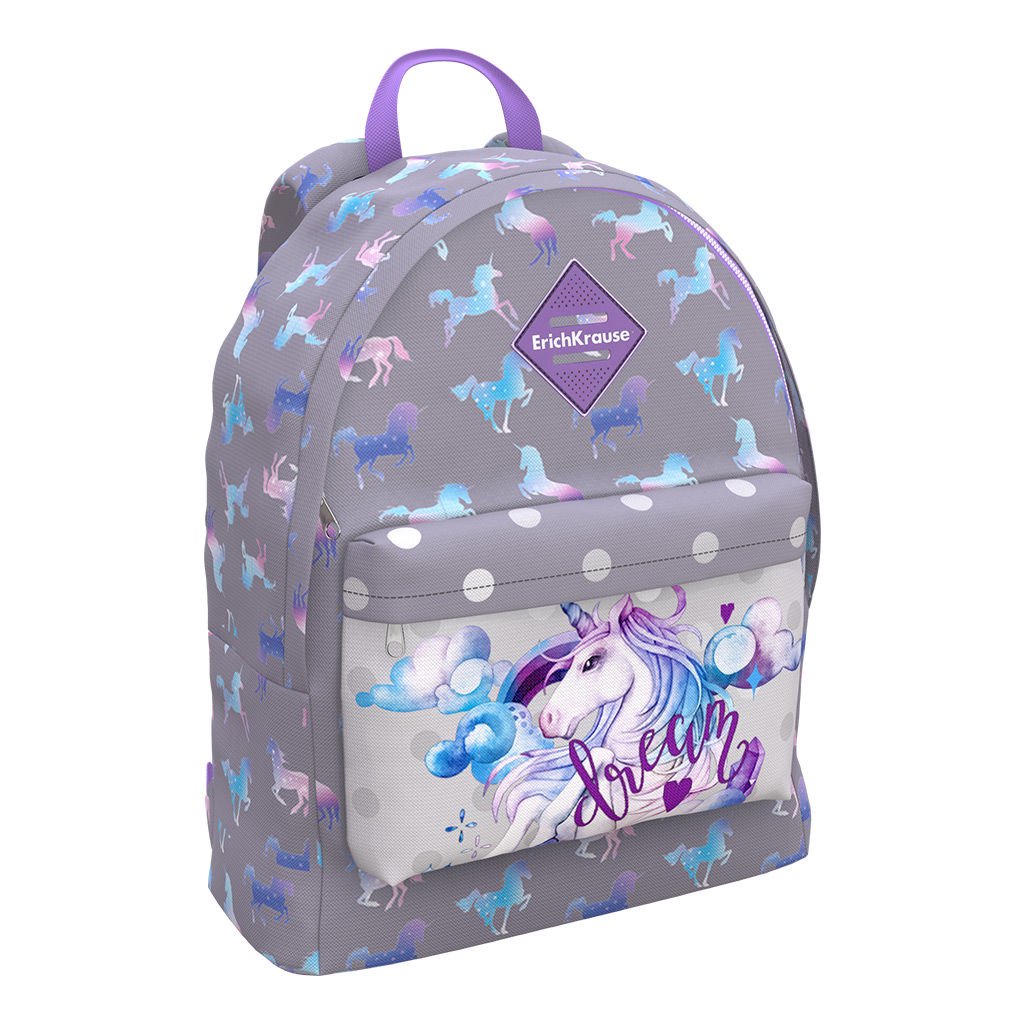 Рюкзак Erich Krause EasyLine 17L Dream Unicorn 29x39x13см серый купить,NaN