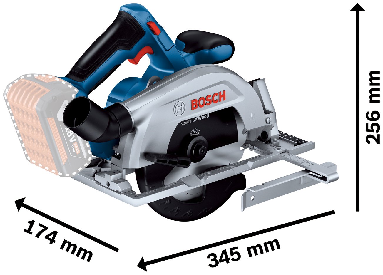 Дисковая аккумуляторная пила BOSCH Professional GKS 185-LI, 06016C1221 купить,0
