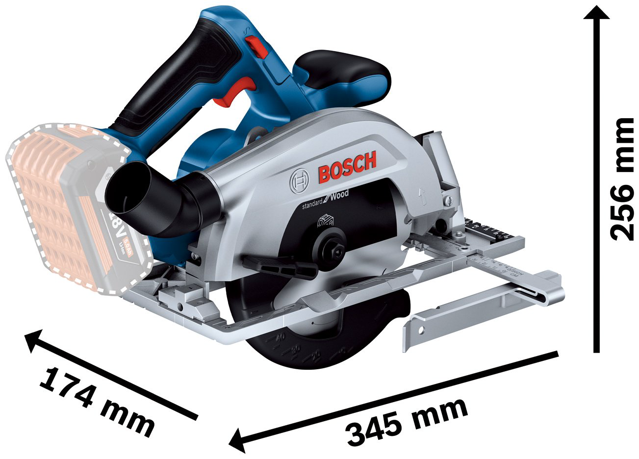 Дисковая аккумуляторная пила BOSCH Professional GKS 185-LI, 06016C1221 купить,122710