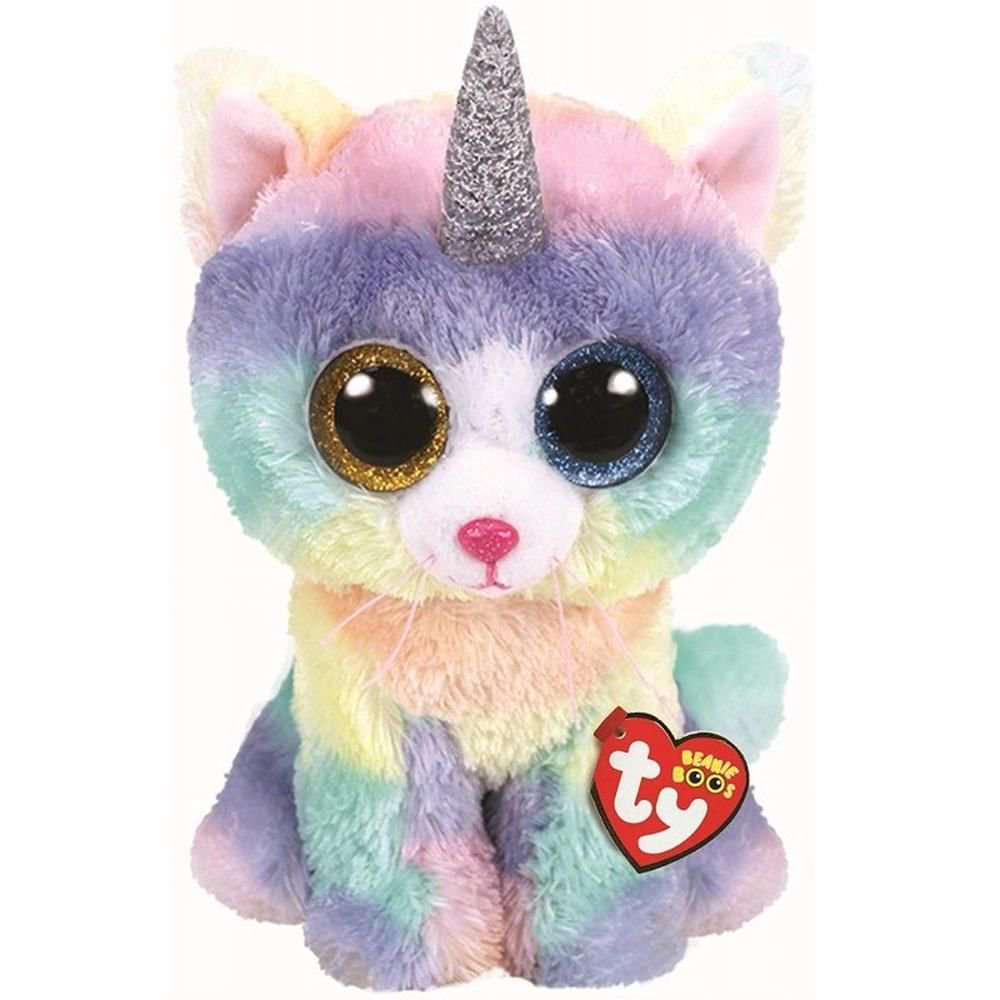 Мягкая игрушка TY Beanie Boo's Кошечка-единорог Хитер 25см купить,NaN