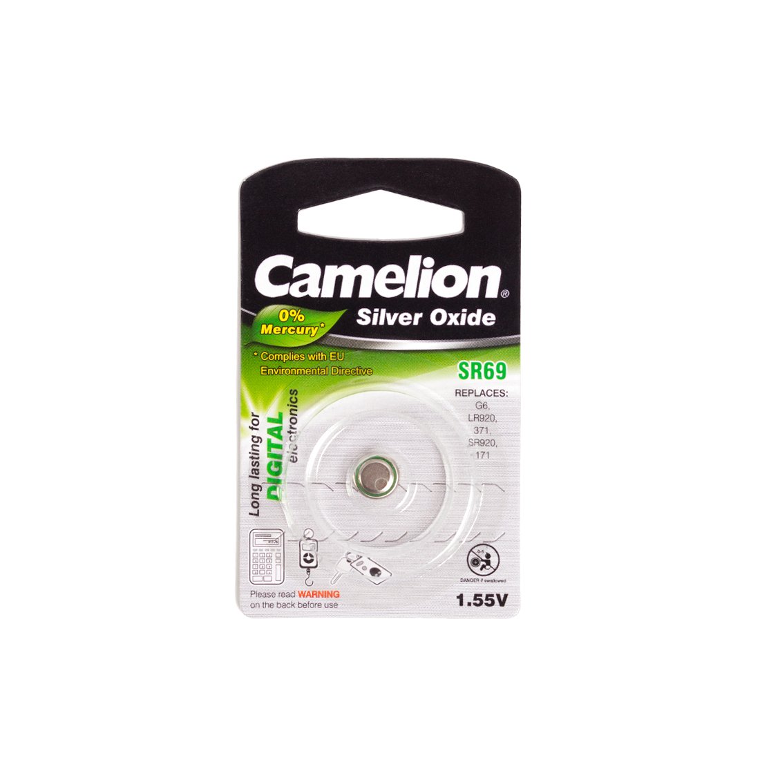 Батарейка Camelion Silver Oxide SR69-BP1 1.55Vx1 купить,NaN
