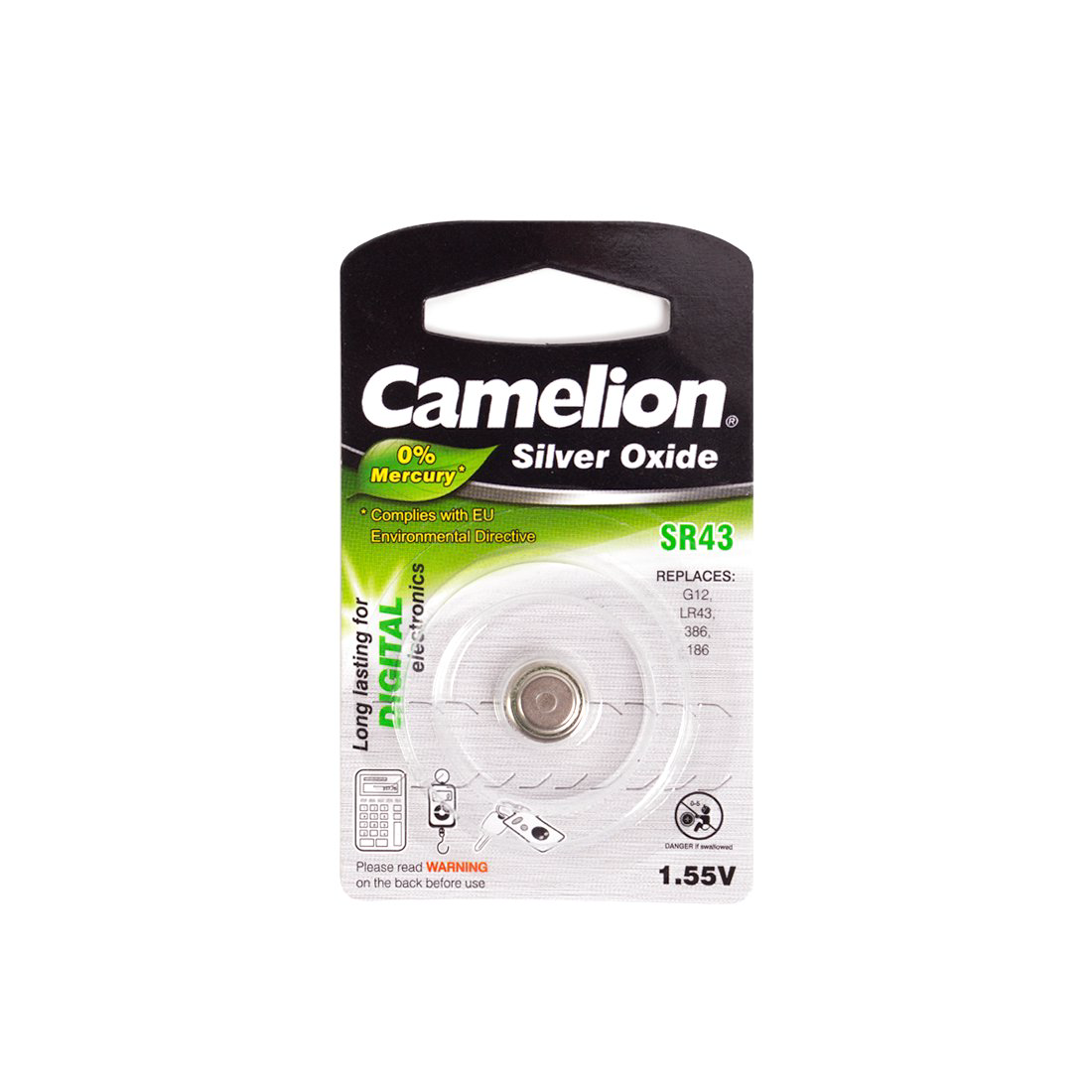 Батарейка Camelion Silver Oxide SR43-BP1 1.55Vx1 купить,NaN