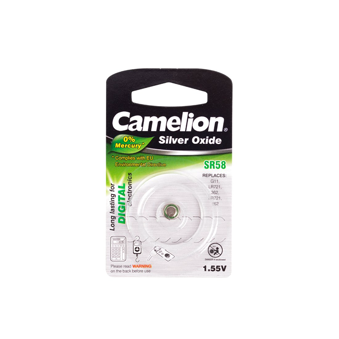 Батарейка Camelion Silver Oxide SR58-BP1 1.55Vx1 купить,NaN