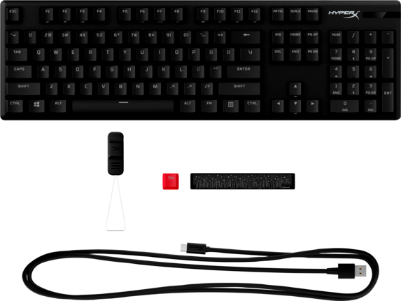 Клавиатура HyperX Alloy Origins PBT HX Red 639N3AA черная - ForteMarket Клавиатура HyperX Alloy Origins PBT HX Red 639N3AA черная купить,0