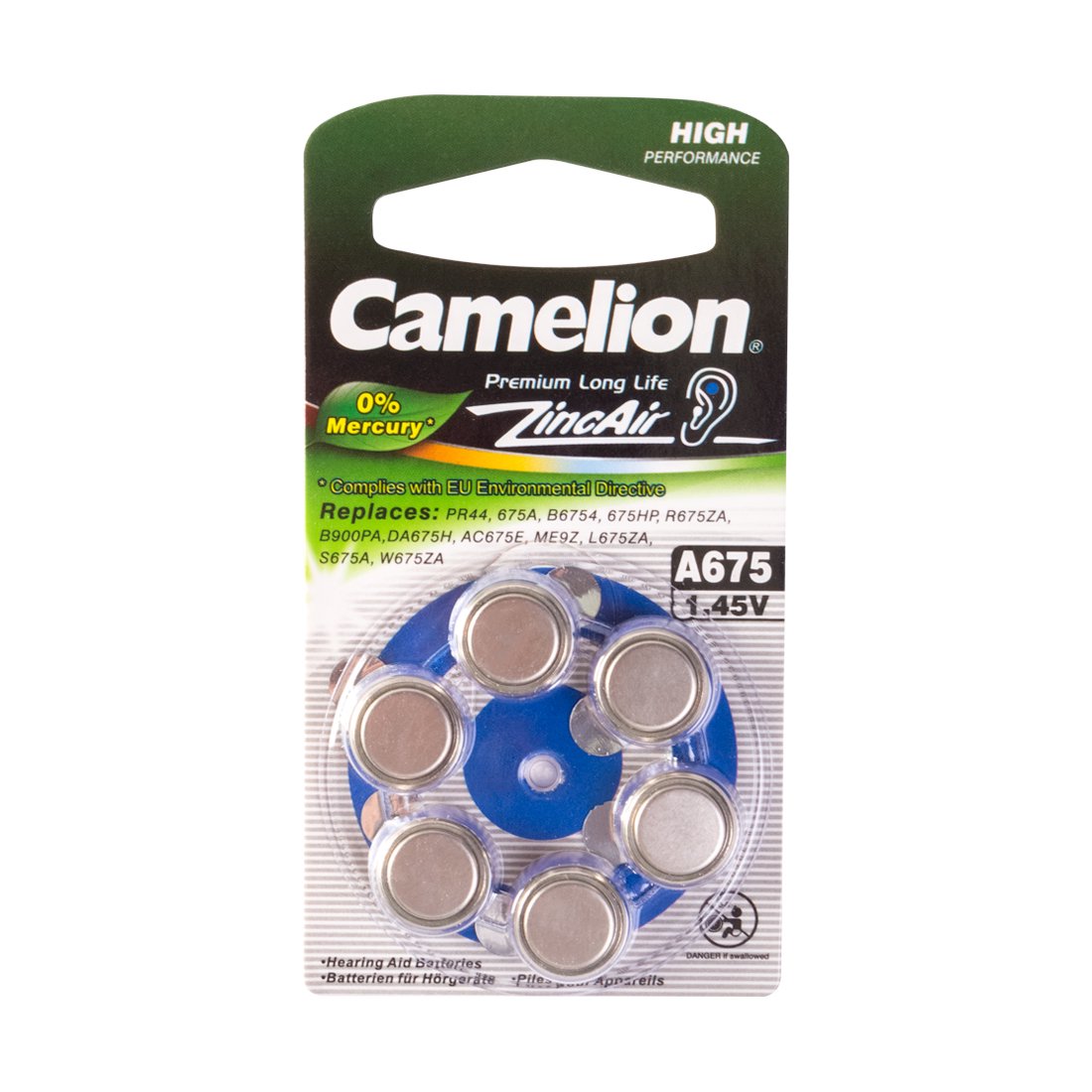 Батарейки Camelion Zinc Air A675-BP6