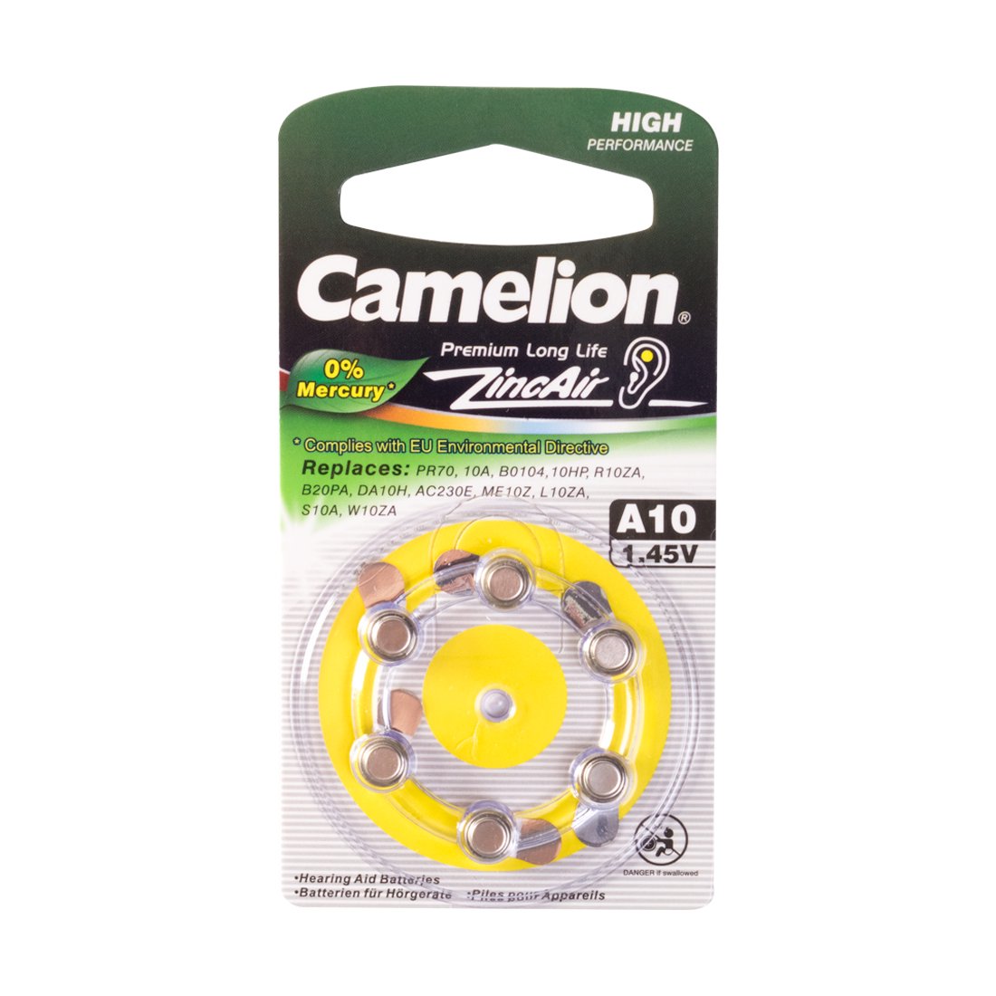 Батарейки Camelion Zinc Air A10-BP6
