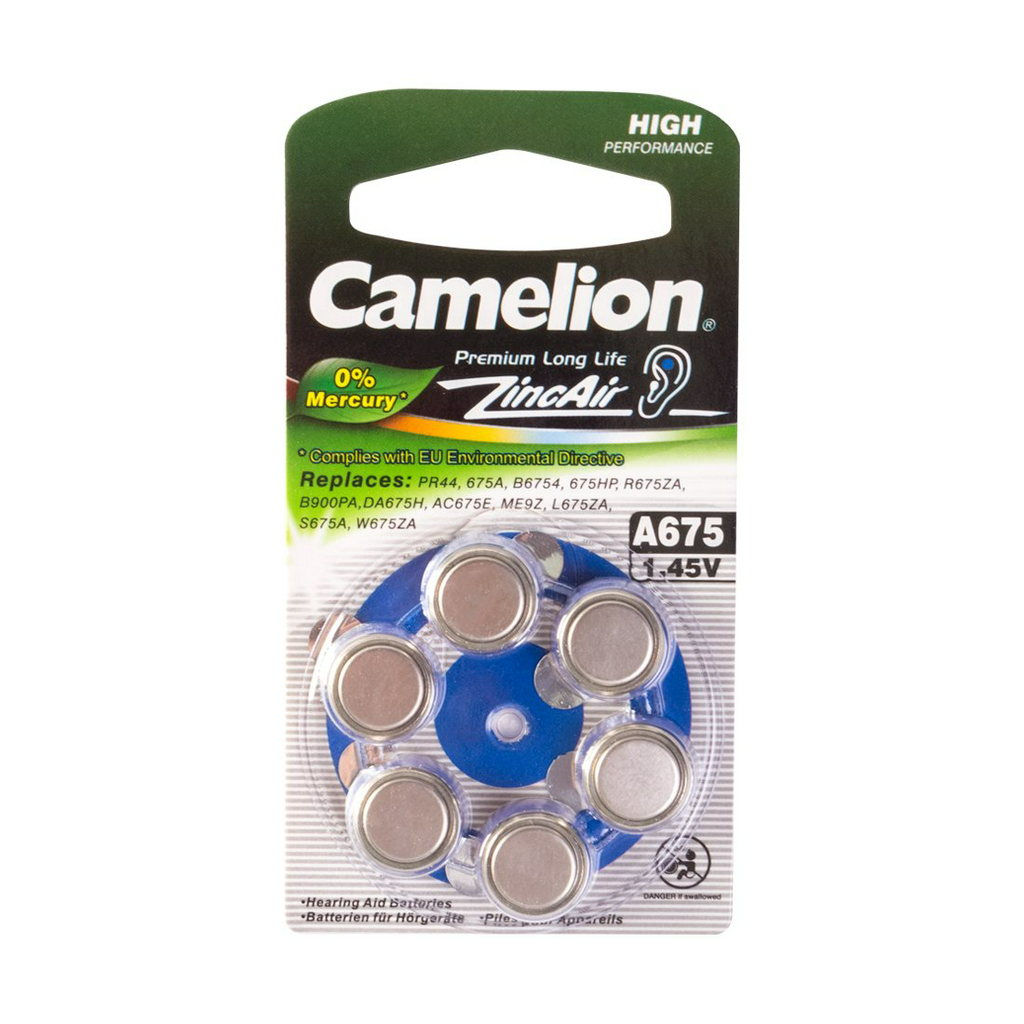Батарейки Camelion Zinc Air A675-BP6