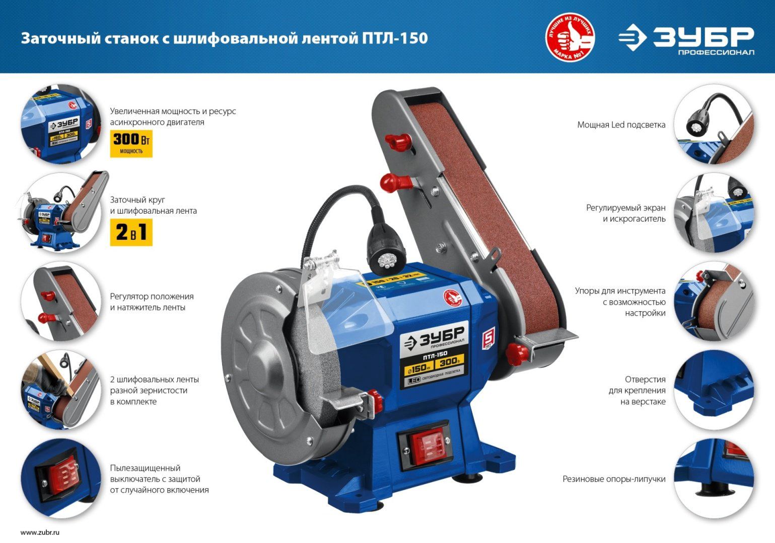 Точильный станок ЗУБР ПТЛ-150 300 Вт 150 мм купить,53230