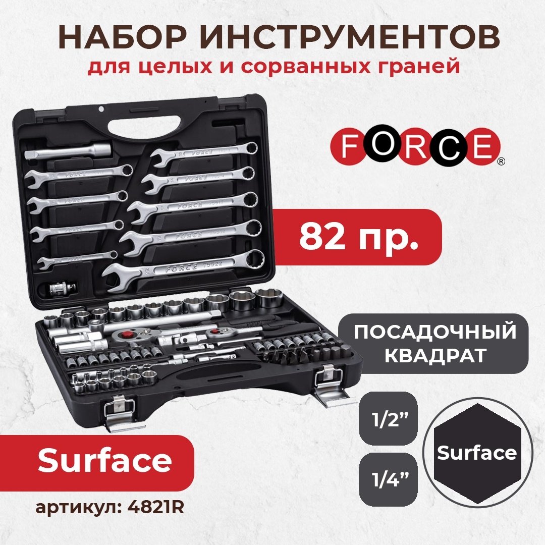 Набор инструментов автомобильный 82 в 1 Force 4821R