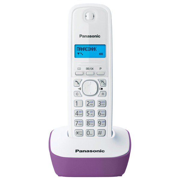 Радиотелефон Panasonic KX-TG1611RUF бело-фиолетовый