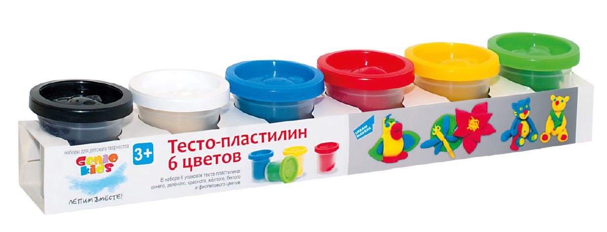 Набор для творчества Genio Kids-Art Тесто-пластилин 6 цветов купить,NaN