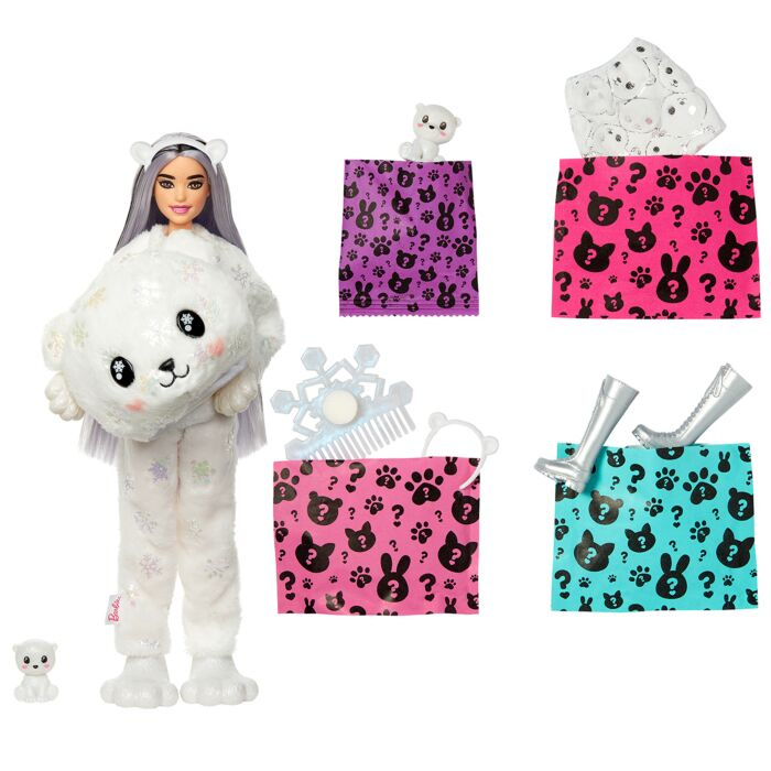 Кукла Barbie Cutie Reveal Мишка HJL640 30см Белый  купить,NaN