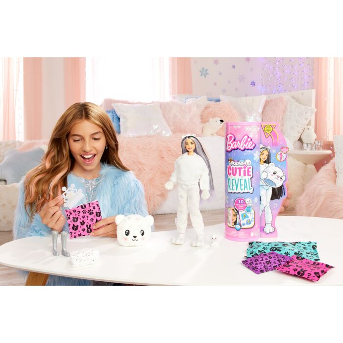 Кукла Barbie Cutie Reveal Мишка HJL640 30см Белый  купить,NaN