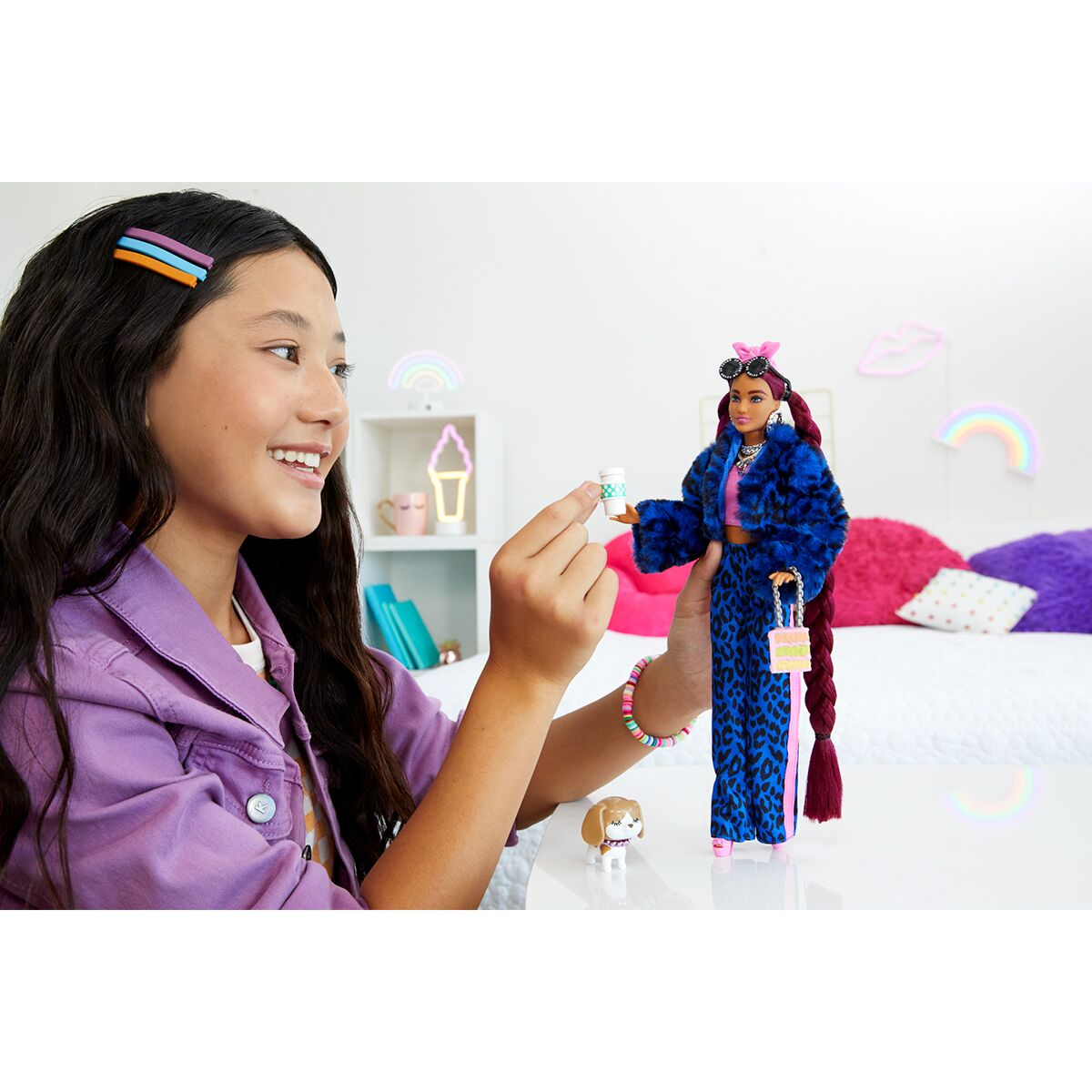 Кукла Barbie Extra в костюме с леопардовым принтом HHN090 купить,NaN