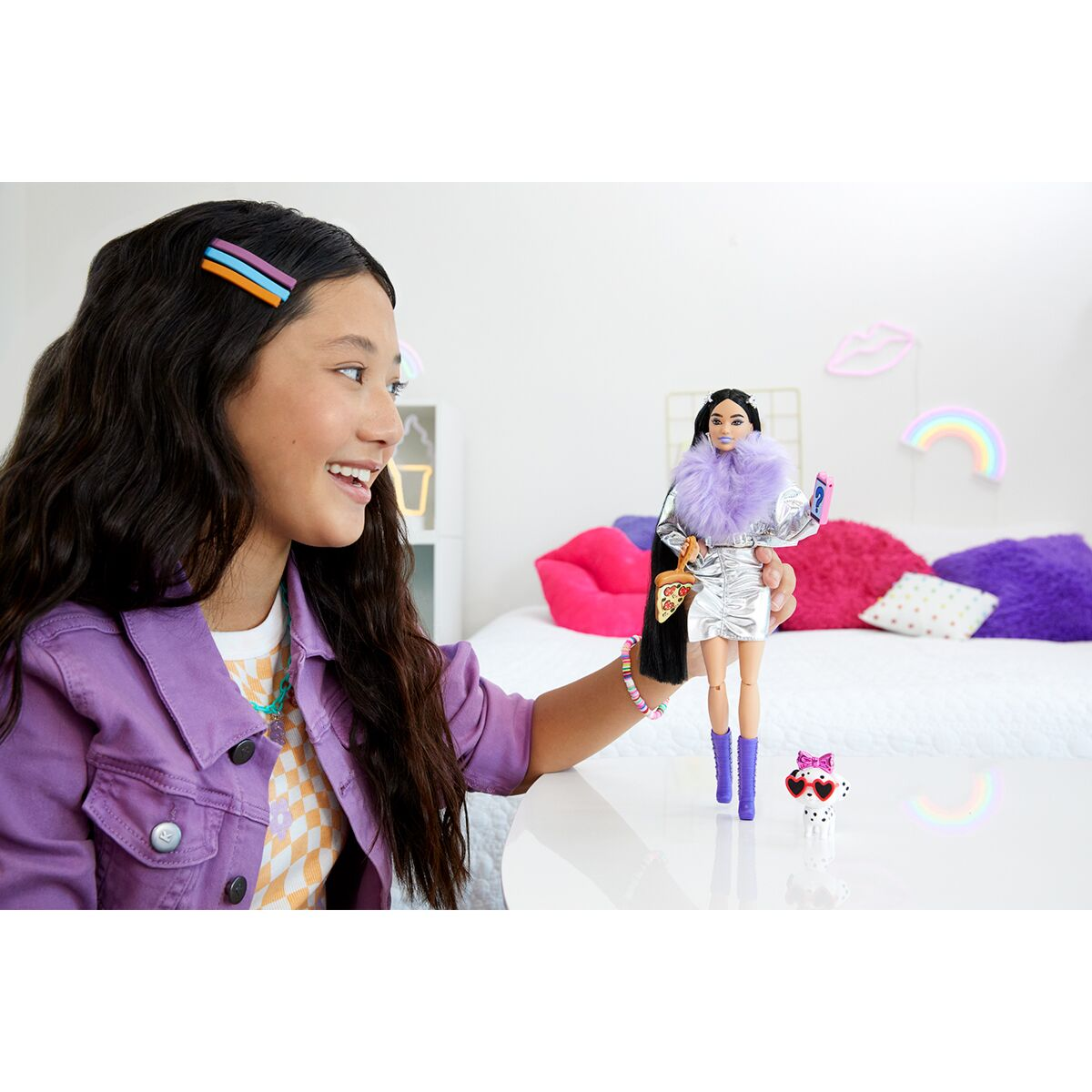Кукла Barbie Extra в фиолетовом наряде HHN07 купить,NaN