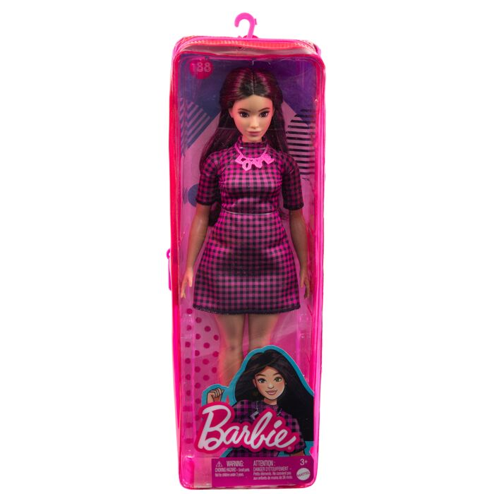 Кукла Barbie Игра с модой в Розовое платье в клетку HBV20 купить,NaN
