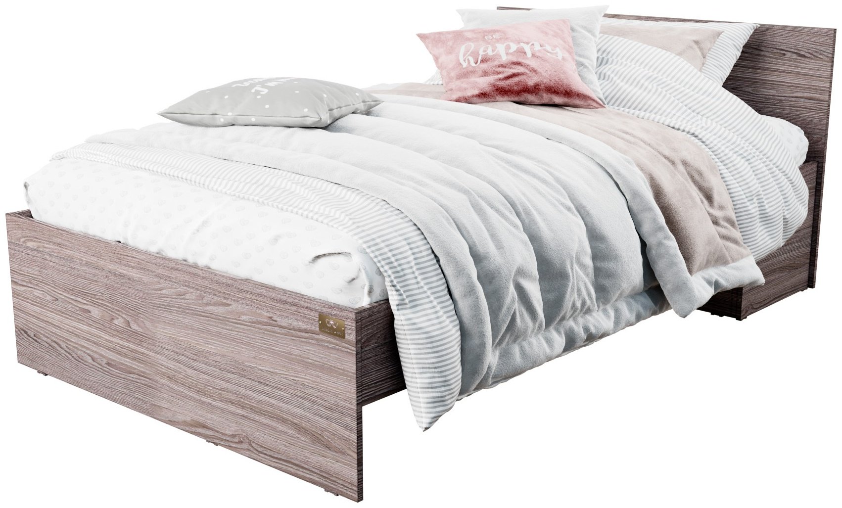 Кровать Мебель Азии Гармони 120x200см с матрасом коричневая купить,NaN