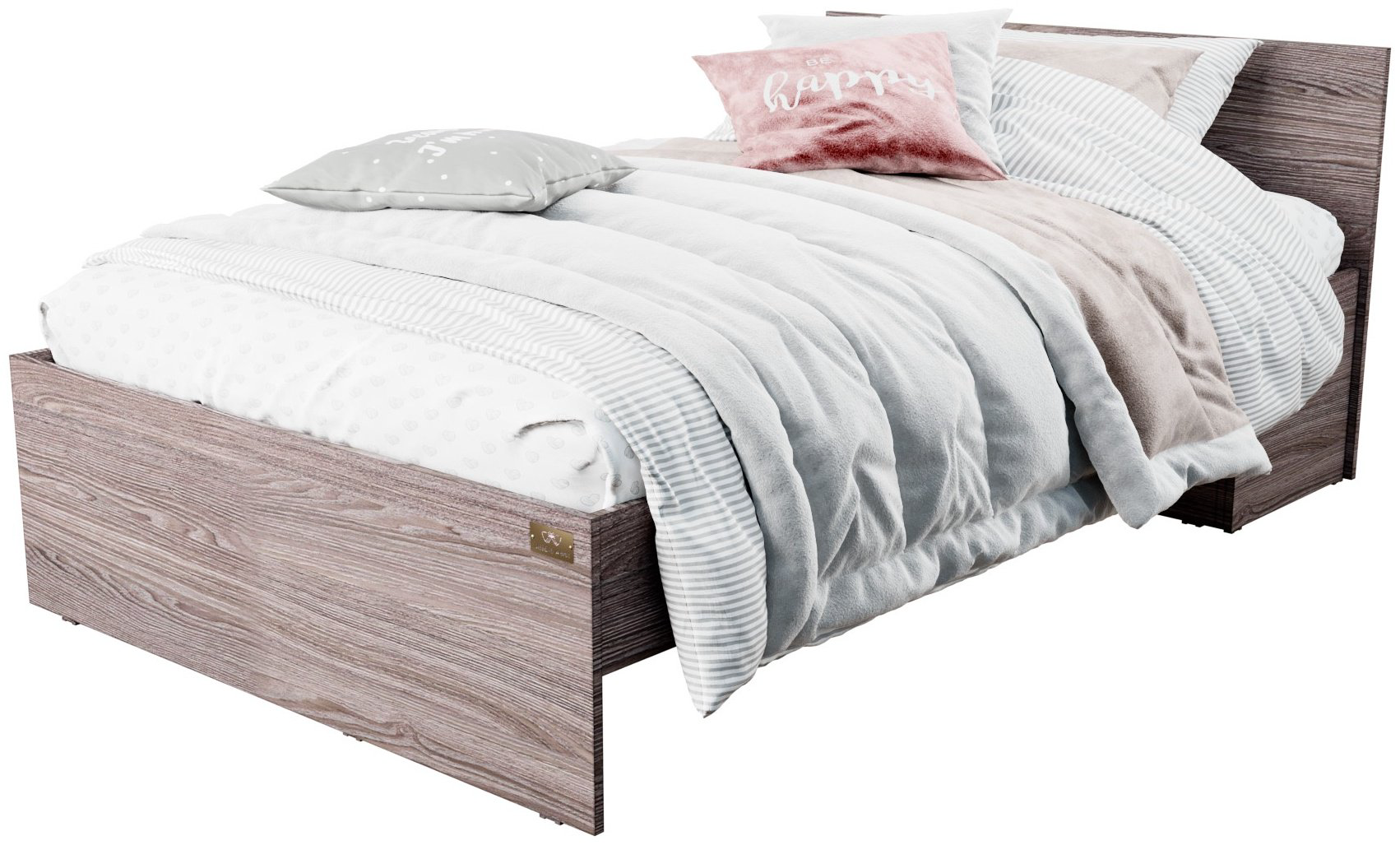 Кровать Мебель Азии Гармони 120x200см с матрасом коричневая купить,NaN